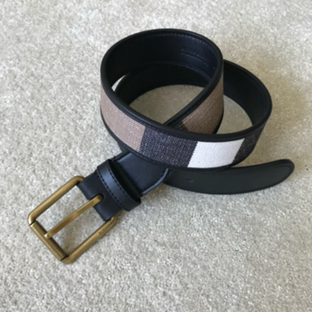 黄麻格纹男款腰带