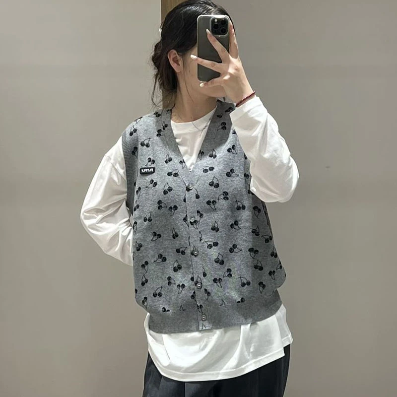 【现货】FIZZFLY | 25设计师品牌新款 25秋季樱桃提花针织马甲