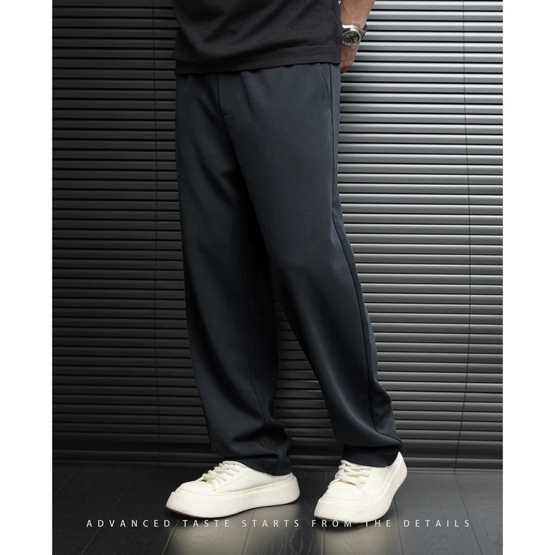 【大头叔叔】春款新款高定拼接垂坠感抽绳男休闲直筒裤DDK7066