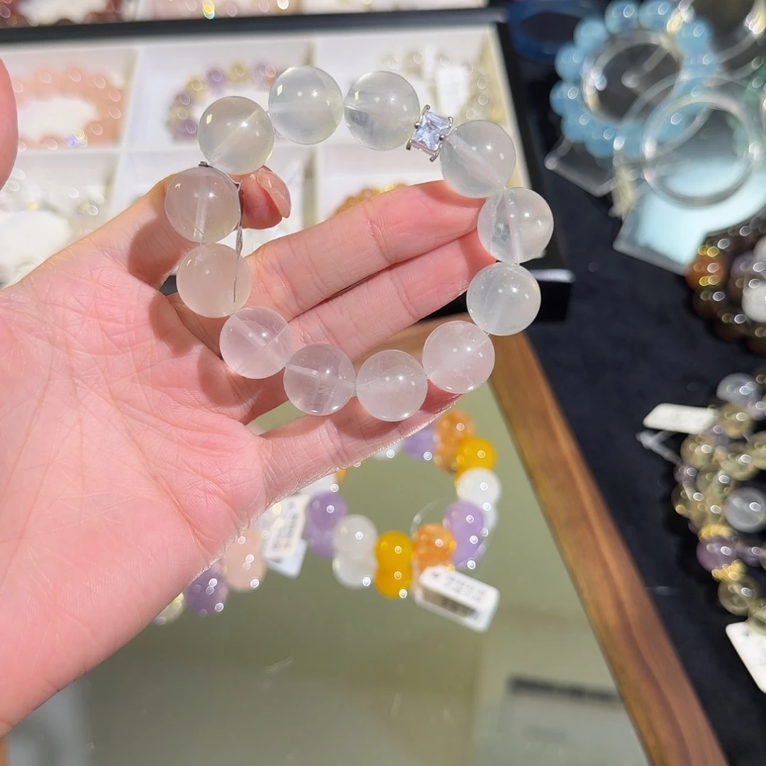 手链水晶未镶嵌奶白莹石