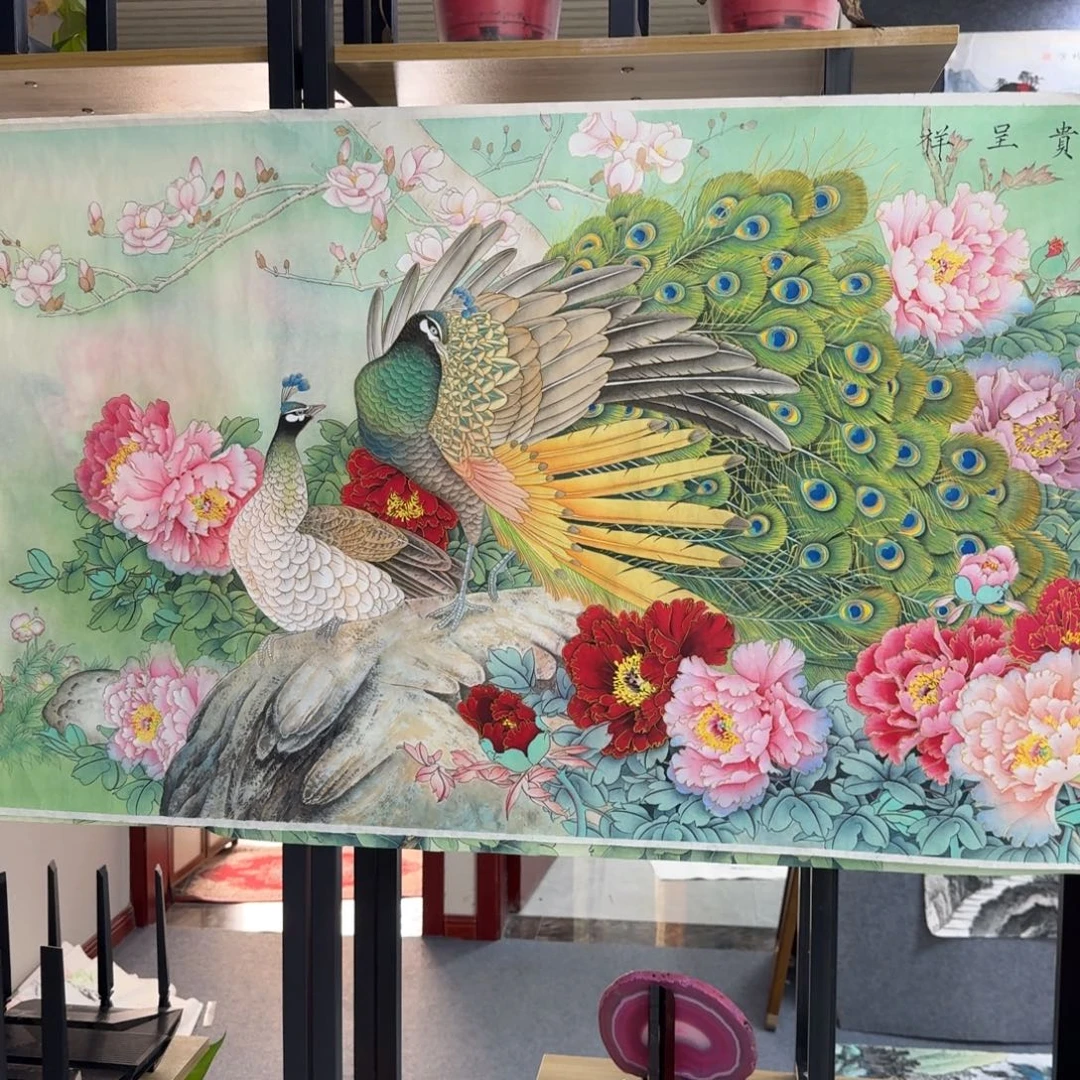 西***凯国画四尺尺寸70X140纯手绘作品