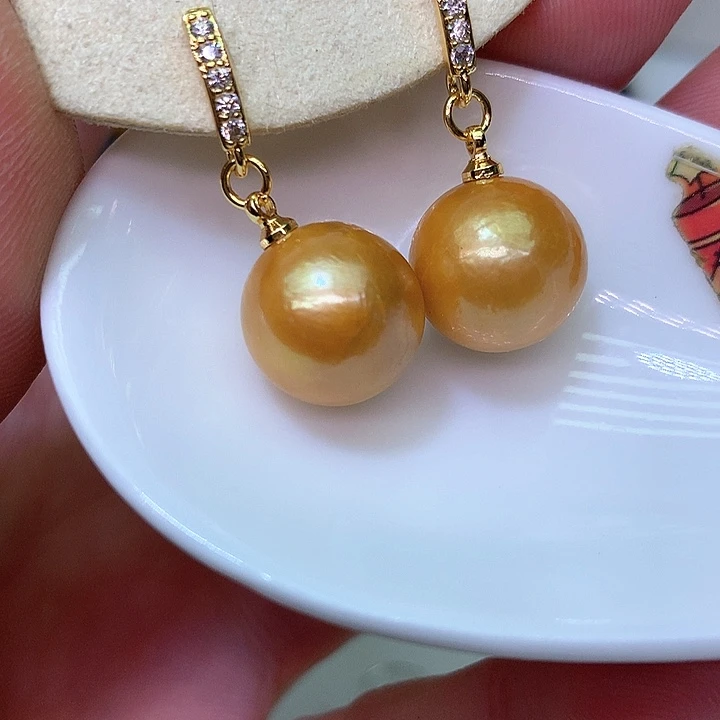 银S925镶嵌耳饰淡水珍珠