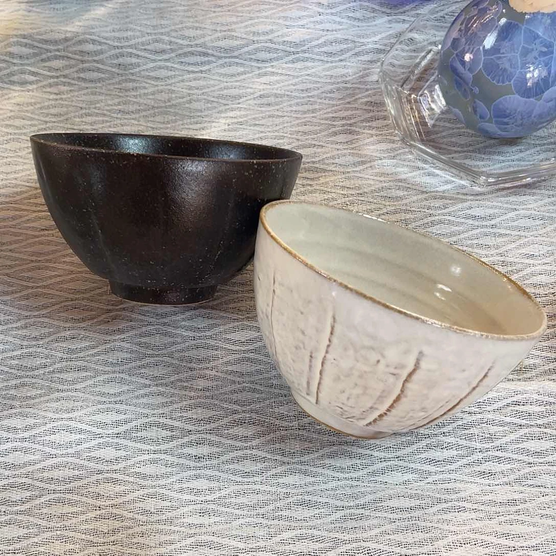 瓷片粗陶干饭碗一对尺寸稍稍大25