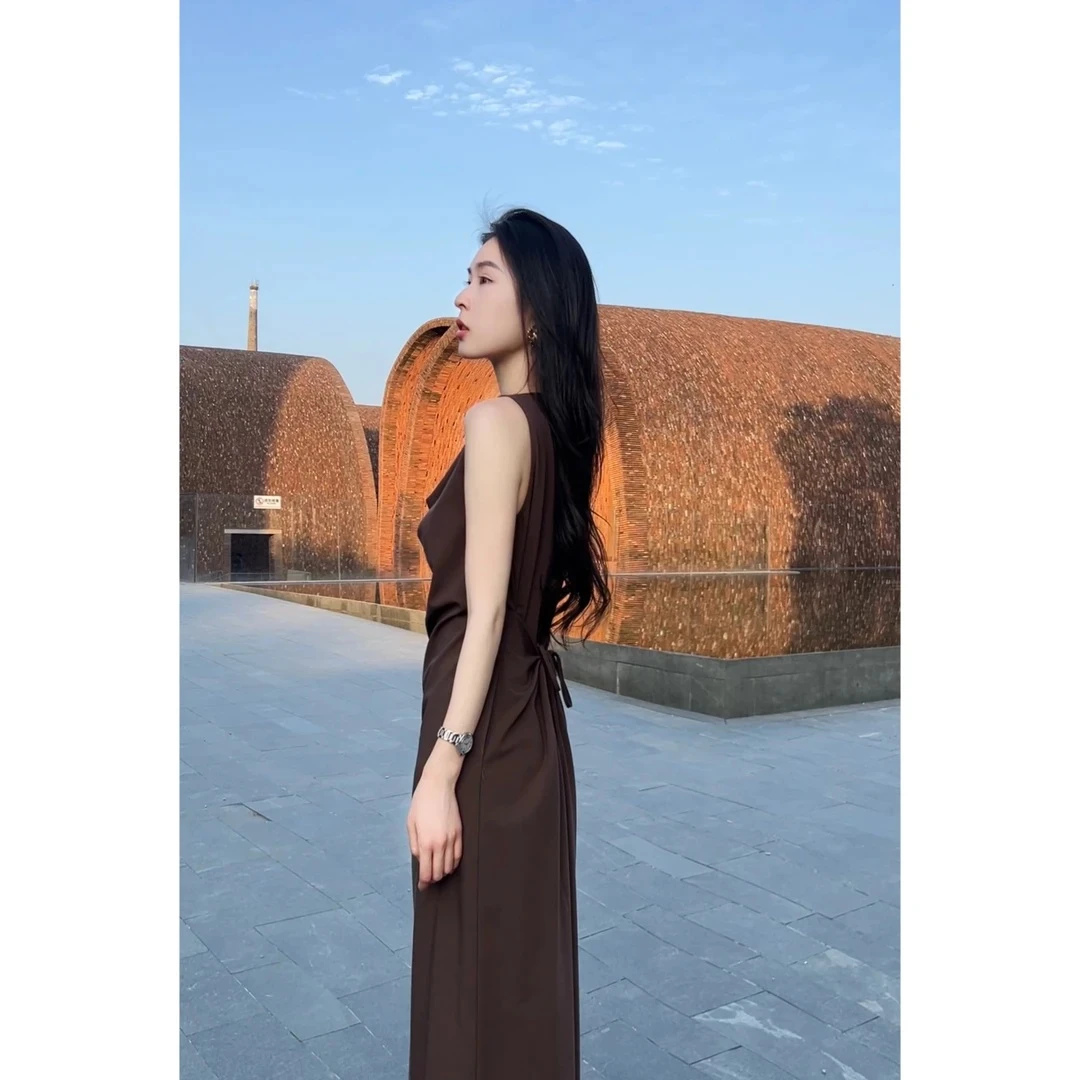 【清仓活动款】【集木】小众立体堆堆领多穿法系带无袖复古连衣裙