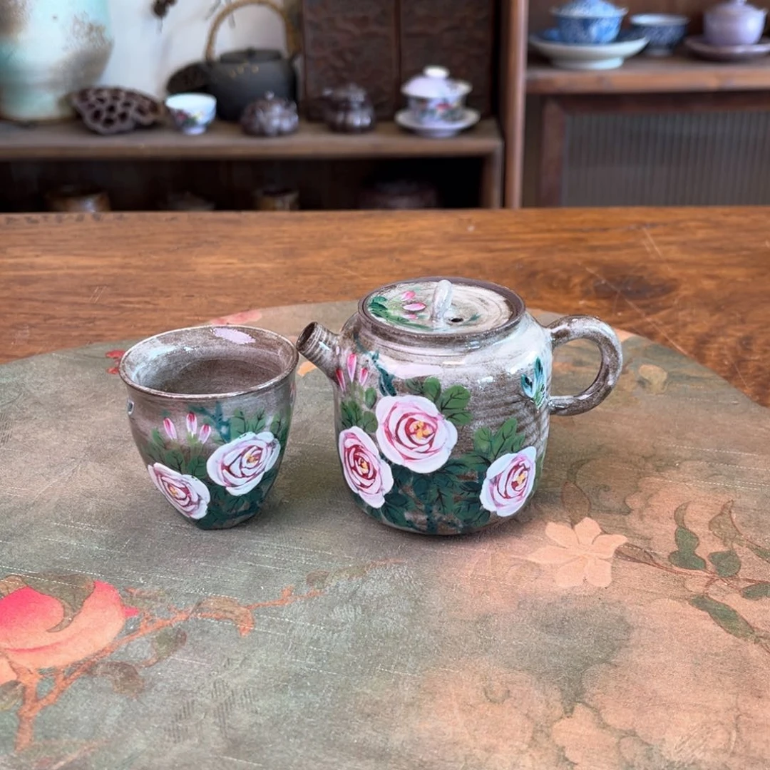 杯芷*柴烧手工手绘陶瓷