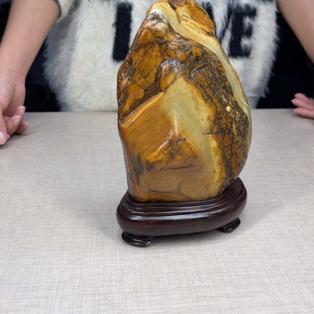 石材广西大化彩玉石配底座