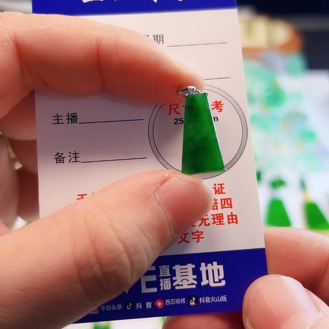 颈饰18K金镶嵌翡翠清*~翡翠