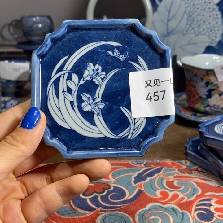 景德镇手绘百合花杯垫