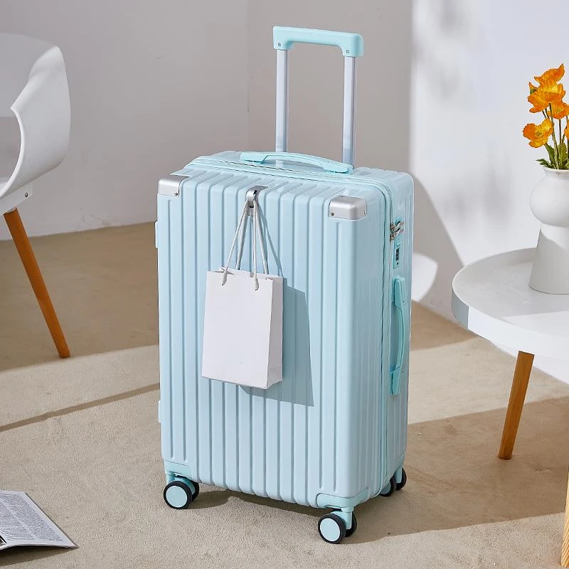 FAVMARTHA蓝色行李箱女旅行箱拉杆箱2025新款学生大容量密码轻音