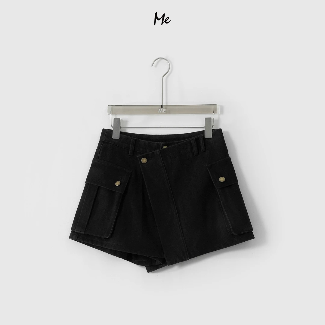 ME【口袋裙裤】YKK拉链工装风高腰显瘦时尚百搭裤裙MESS0126