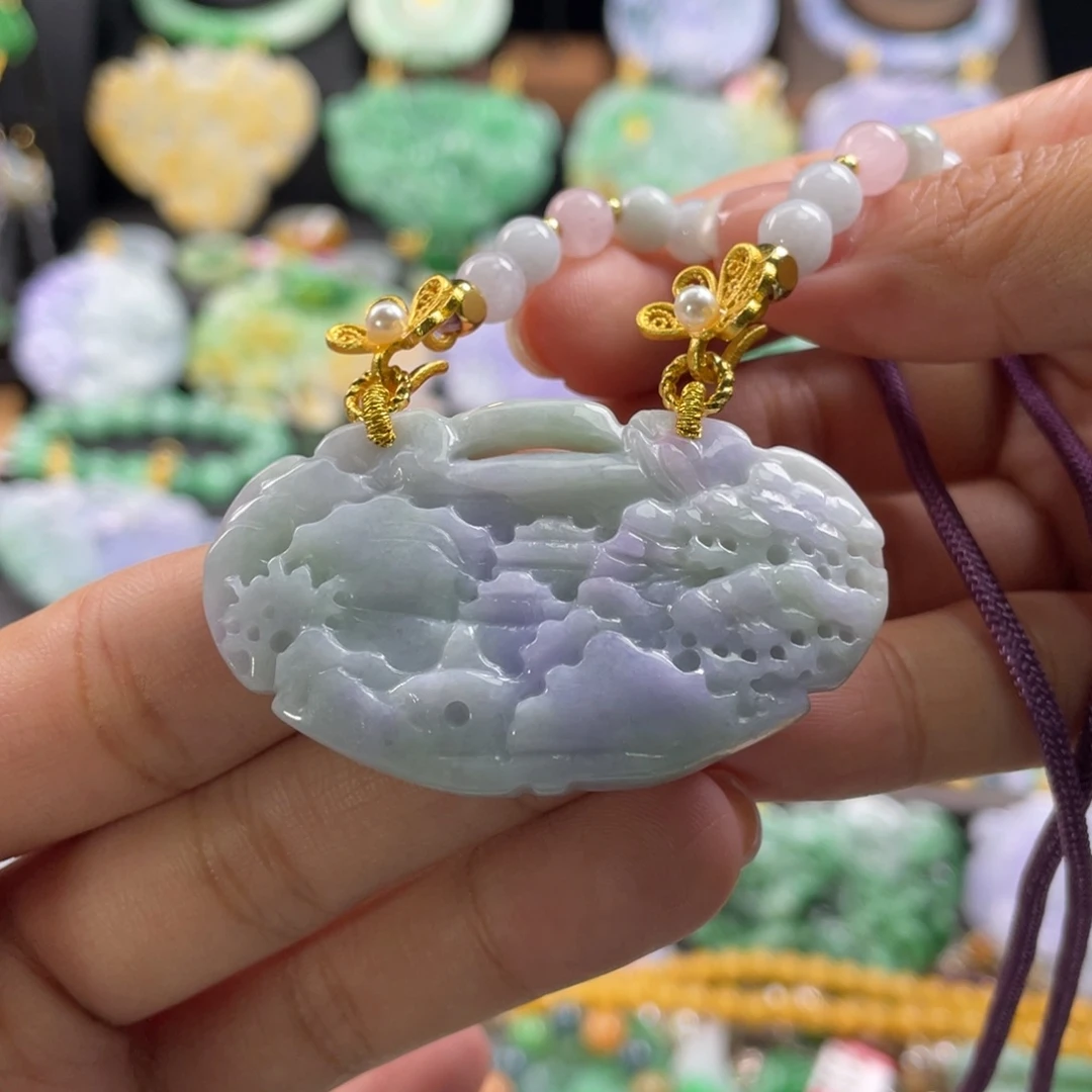 翡翠未镶嵌颈饰代编织