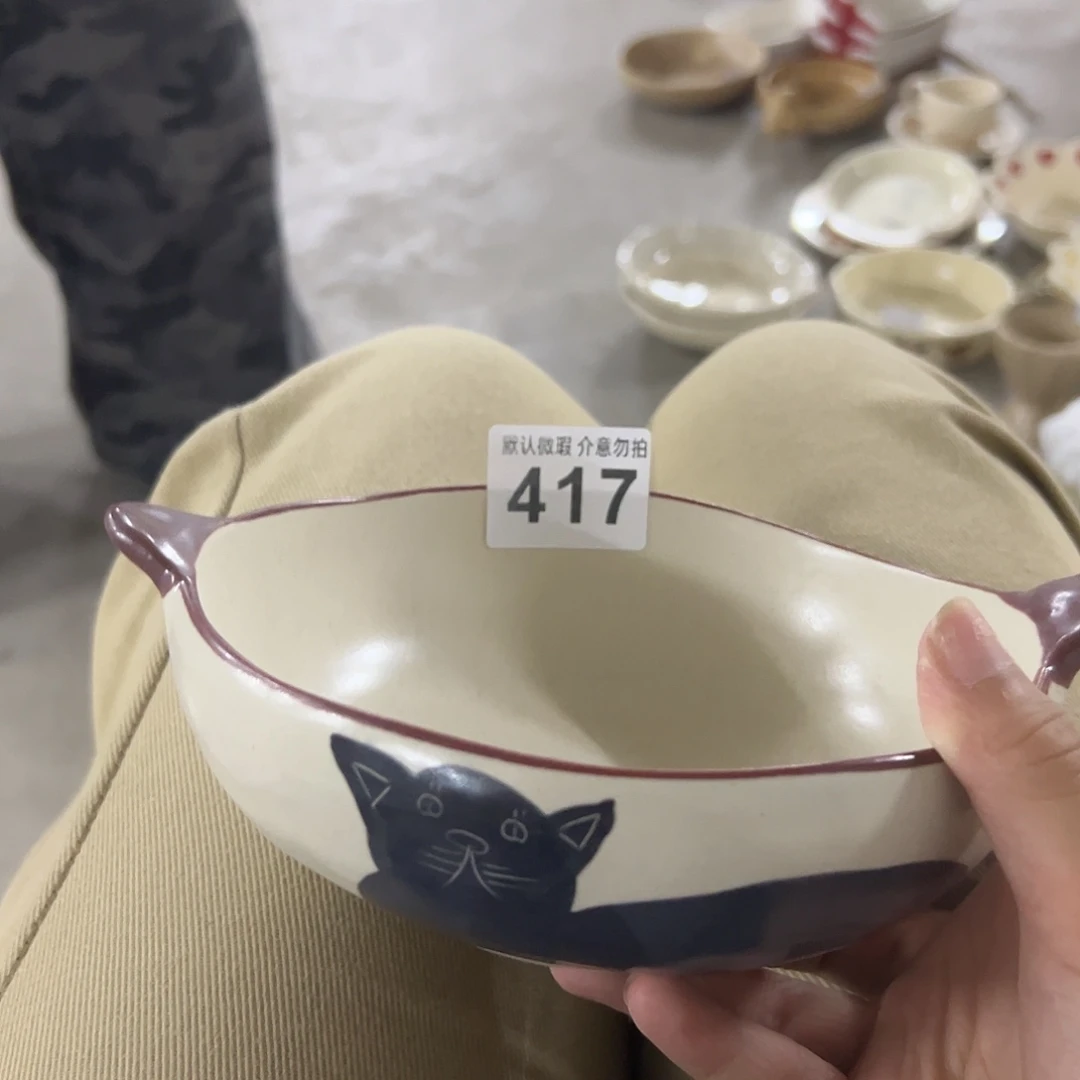 搪瓷微瑕猫双耳一个417