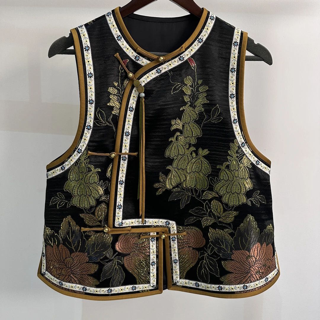 【煜秀堂】原创2025早春新款真丝老料新中式马夹套装宽松 换图