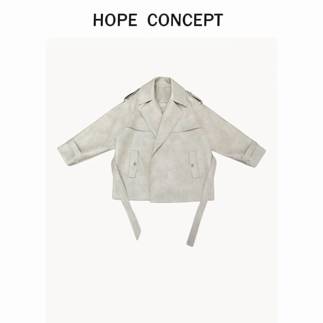 24229#HOPECONCEPT出游新皮肤 时髦精必备男女同款风衣皮衣棉服