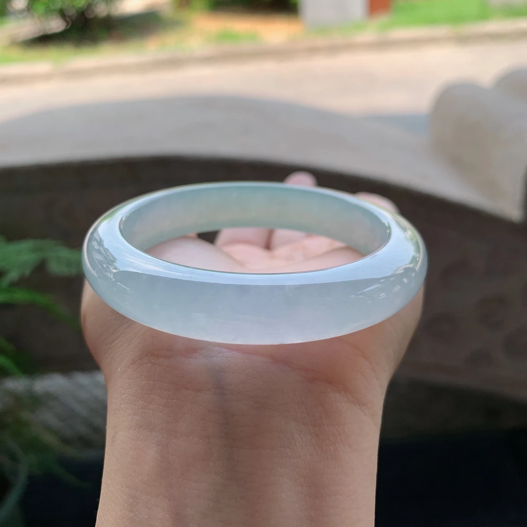 天然A货翡翠玉手镯圈口54正圈冰种 AF504191127