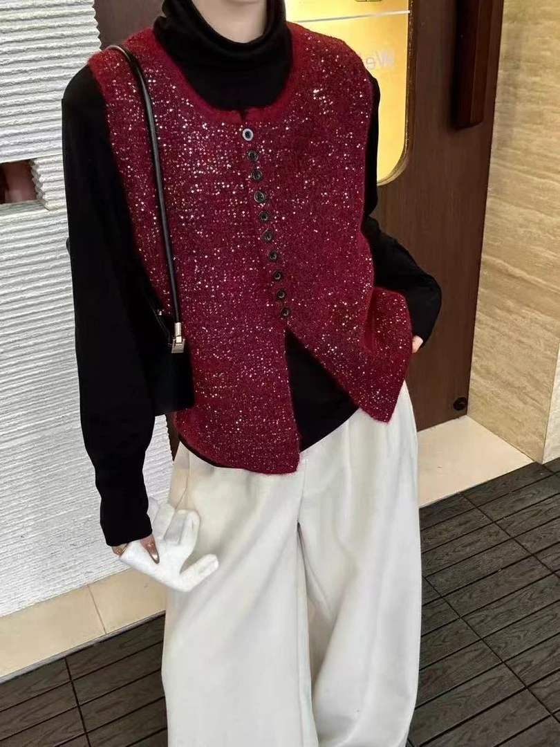 【反季清货】七言家 巨好看！星空单排扣背心马甲6@