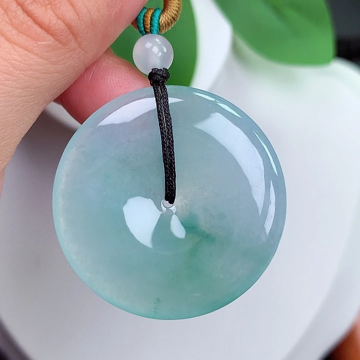 颈饰未镶嵌翡翠平安扣 35.4x5.4mm