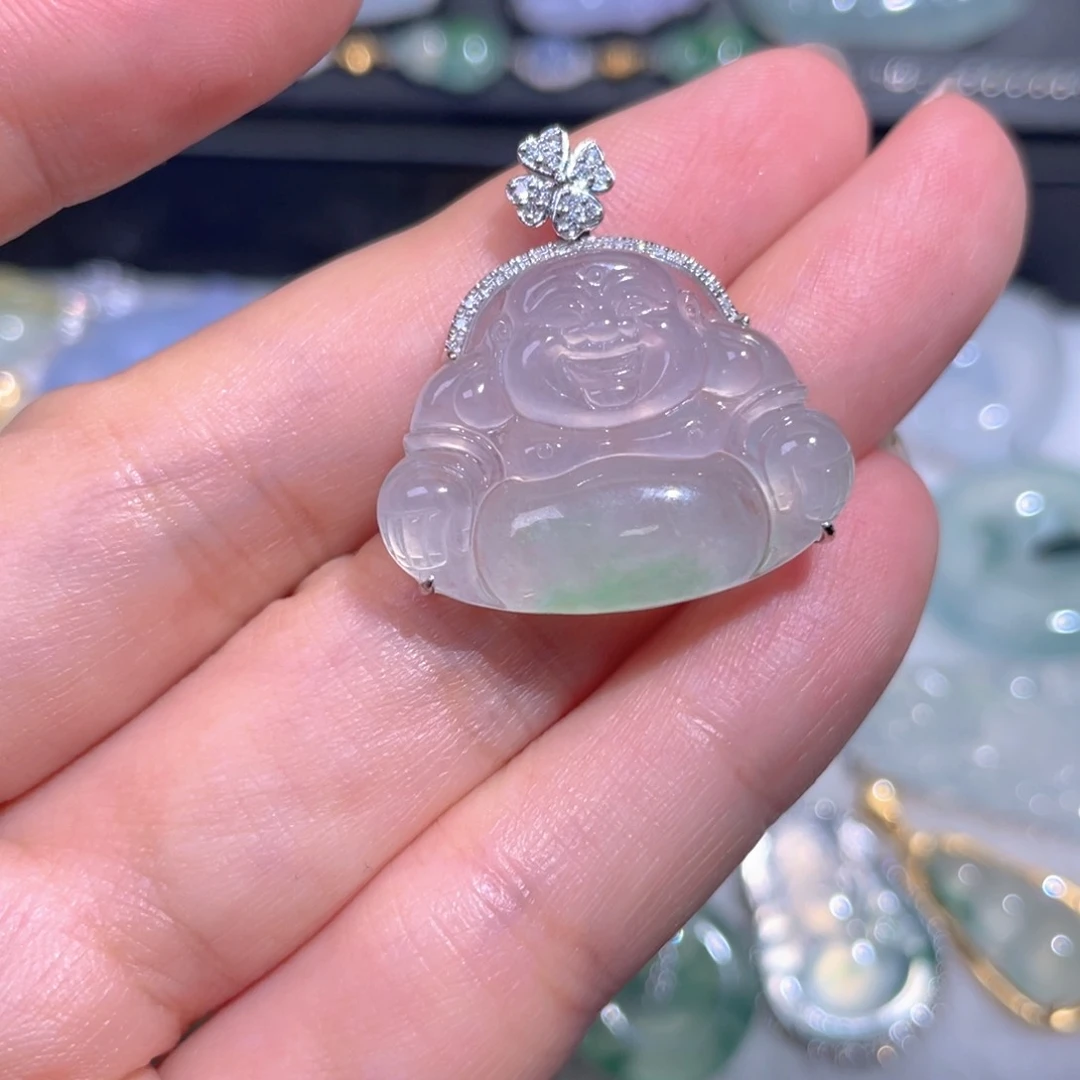 颈饰18K金镶嵌翡翠翡翠