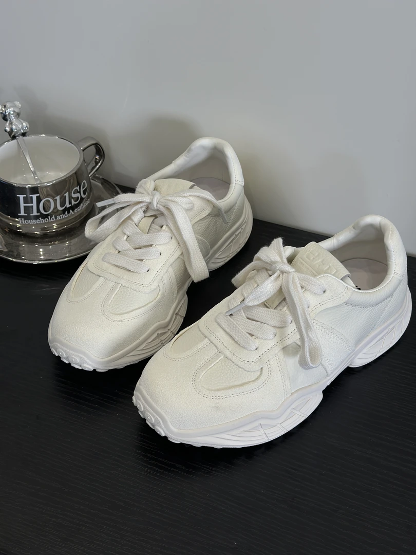 SUSU 小众韩版春季百搭松糕厚底系带阿甘鞋 9302-1 四前左3