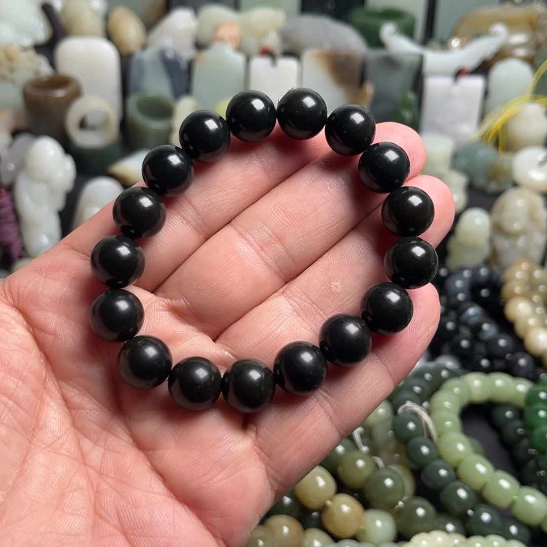 和田玉未镶嵌套链和田玉卡12手串