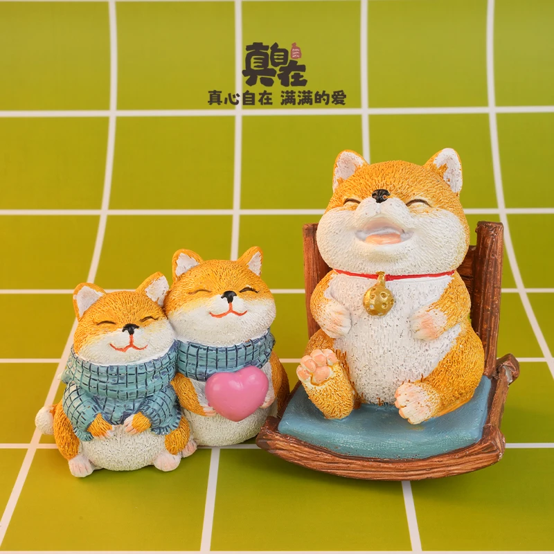 创意可爱柴犬小狗装饰品摆件动物生日礼物阳台桌面手办解压情人节