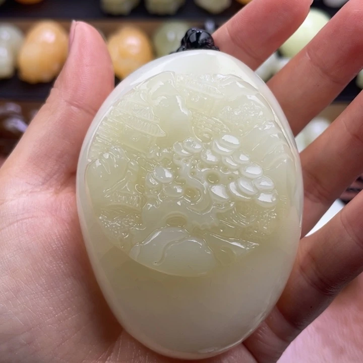 安***妮石材天然古青石手把件