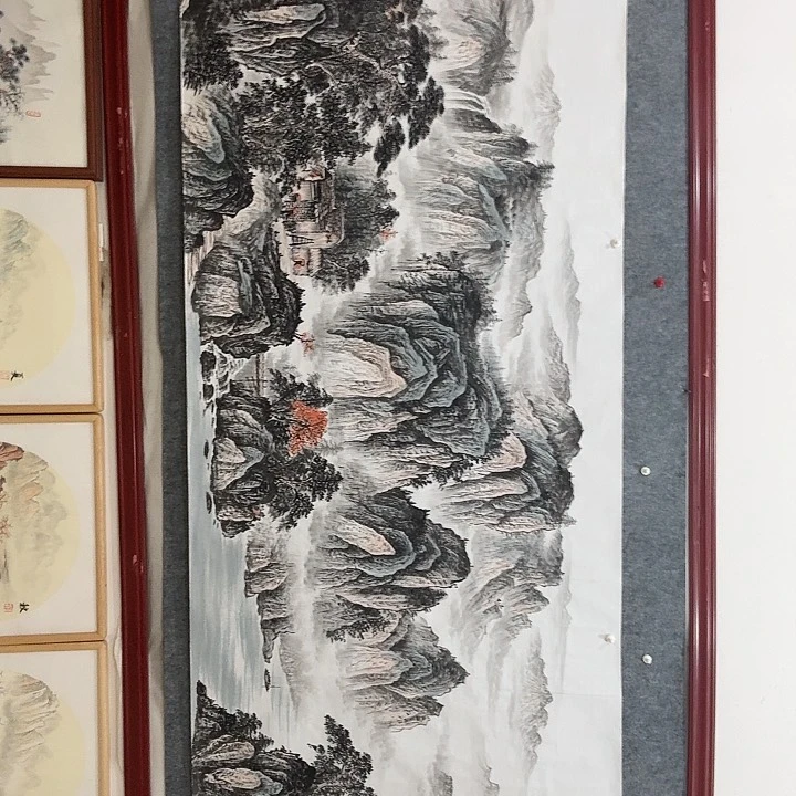 国画手绘国画云峰千里秀