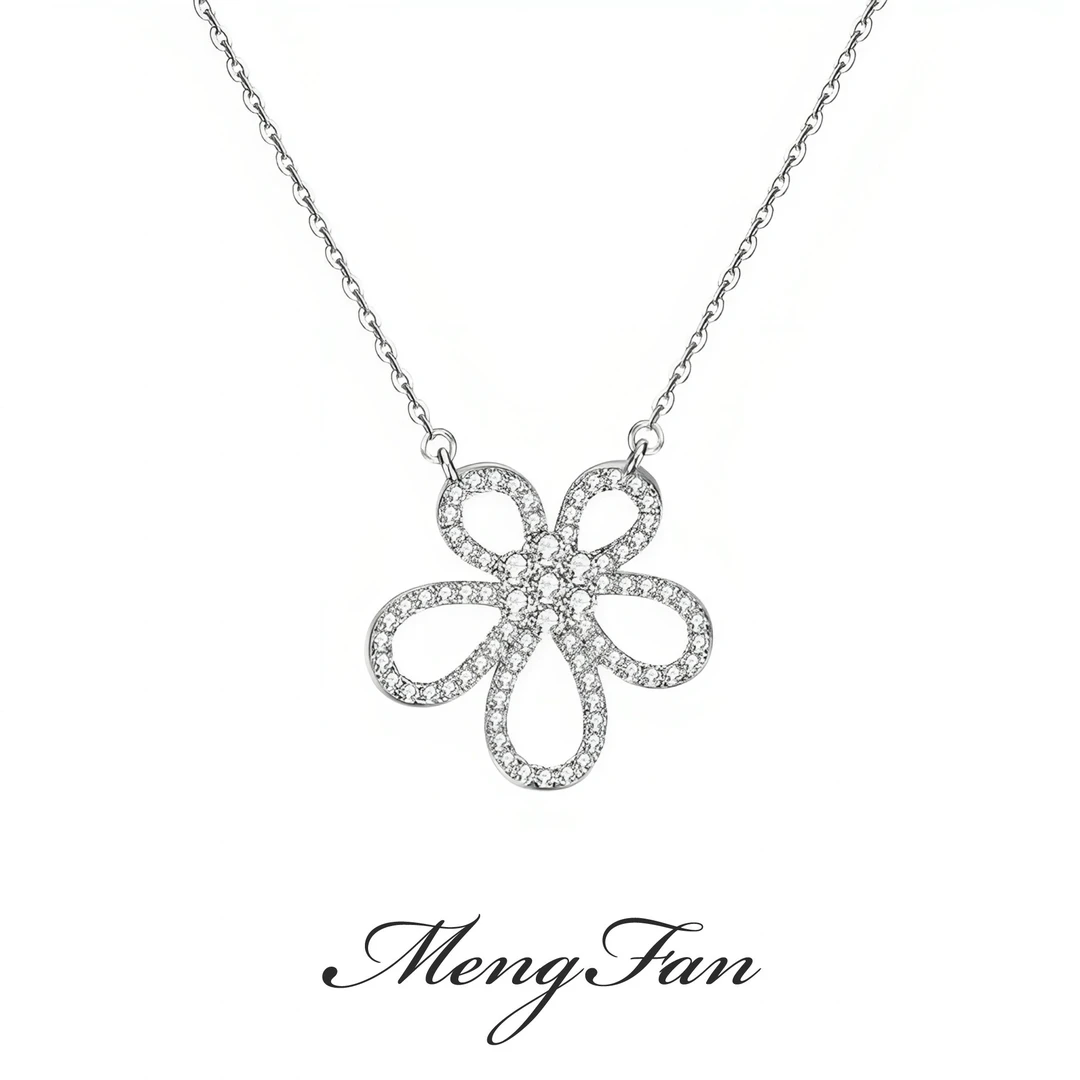 合金吊坠 【梦梵轻奢】太阳花项链满钻大花吊坠锁骨链MF14
