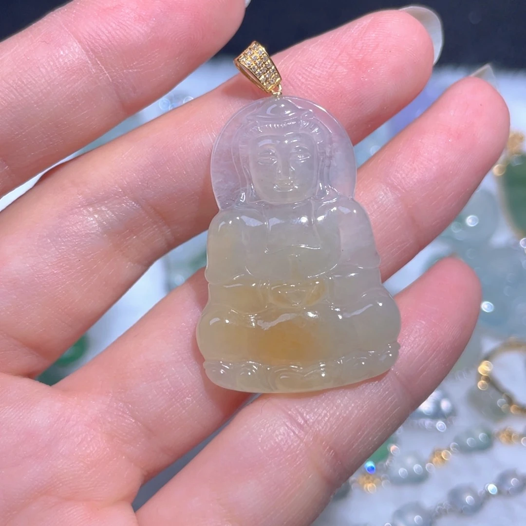 翡翠18K金镶嵌颈饰翡翠