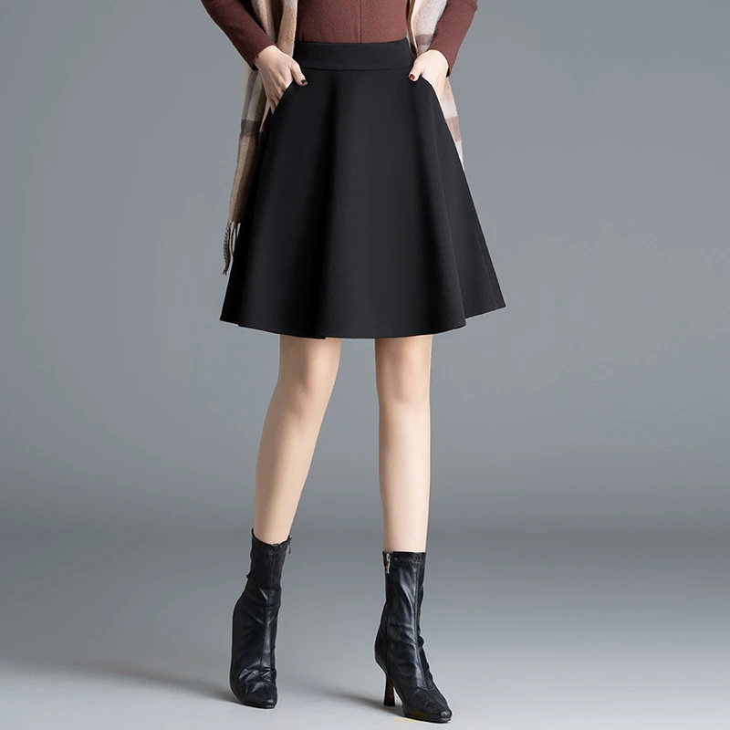 短裙半身裙女士夏百褶蓬蓬高级感A字显瘦毛呢半裙子春季女小个子
