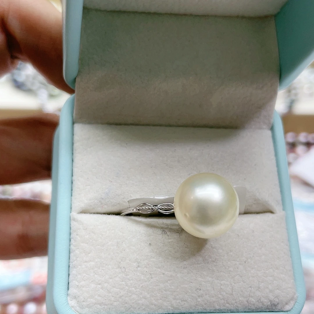 海水珍珠戒指18K金镶嵌