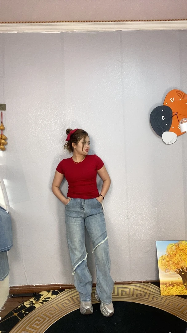 622新款热卖网红时尚百搭休闲牛仔裤浅蓝色休闲裤包邮