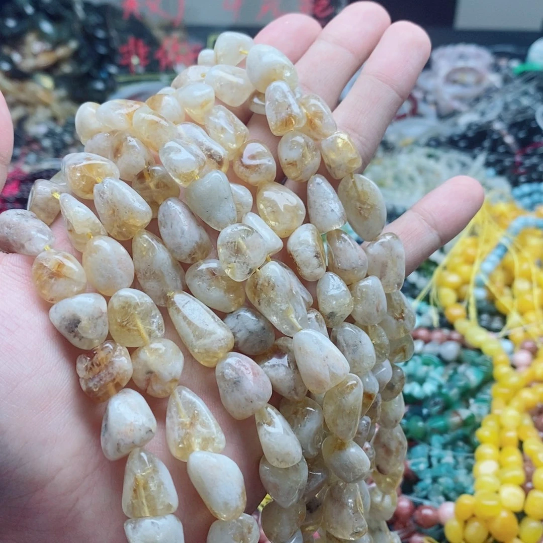 未镶嵌玛瑙/玉髓珠宝半成品一条天然黄塔金不定型A45