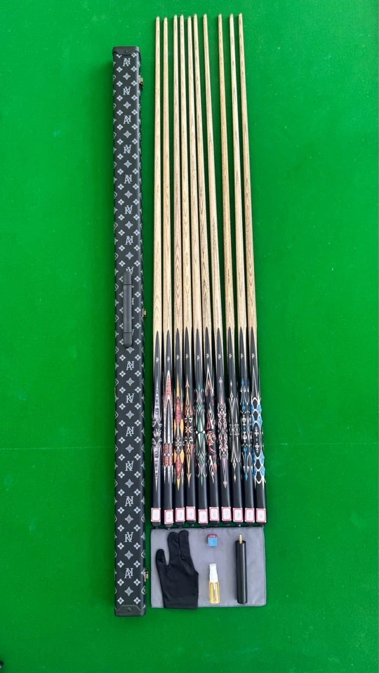 高端手工定制小头一体通杆中式八球职业级台球杆