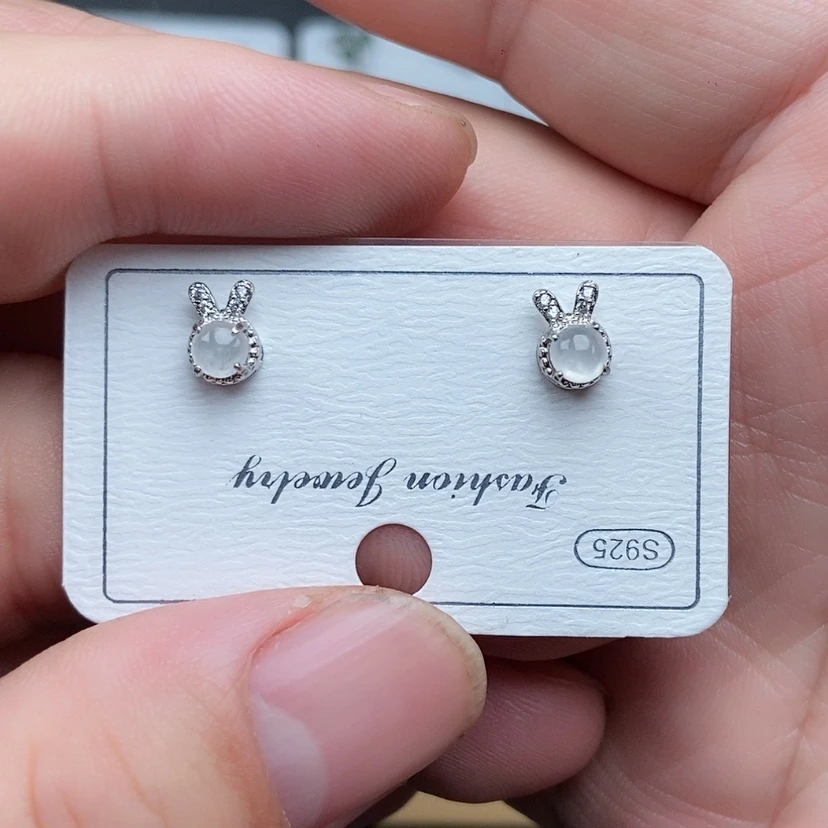 【闪购商品】银S925镶嵌翡翠耳饰