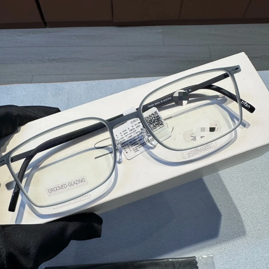 诗乐同款超轻纯钛丝近视眼镜框复古方框可配度数变色男女款防蓝光