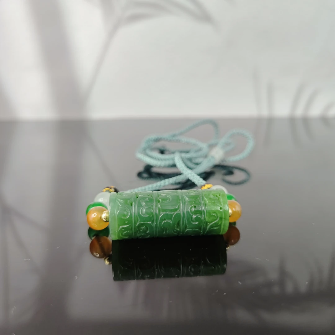 W和田玉碧玉玉勒子吊坠1488