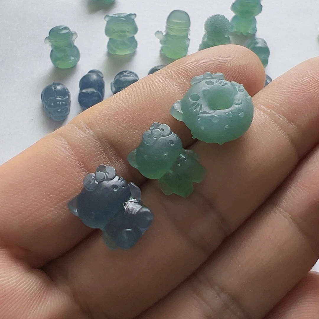 定制翡翠未镶嵌羽*三个