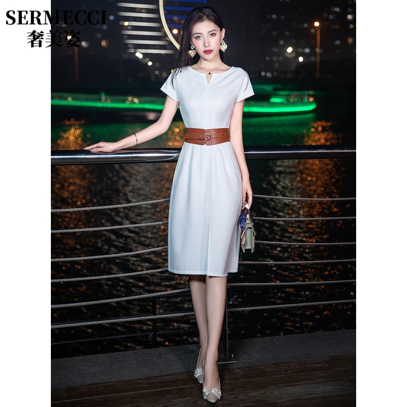 白色晚礼服女夏季轻奢小众高端名媛平时可穿聚会高级感日常连衣裙