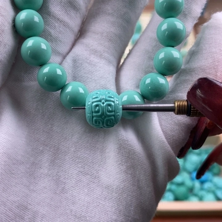 湖北十堰精品雕刻回纹珠12mm