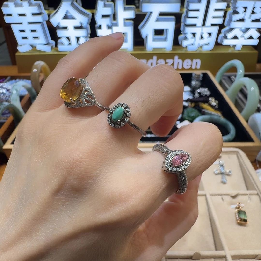 水晶戒指银S925镶嵌
