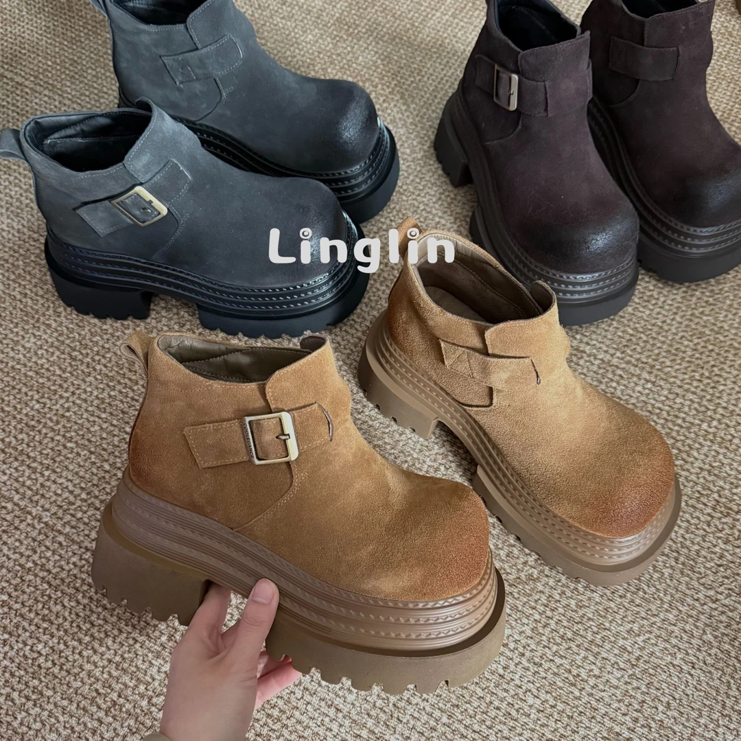 【现货】勃肯鞋磨砂皮粘鞋春季中口反绒低跟纯色250007