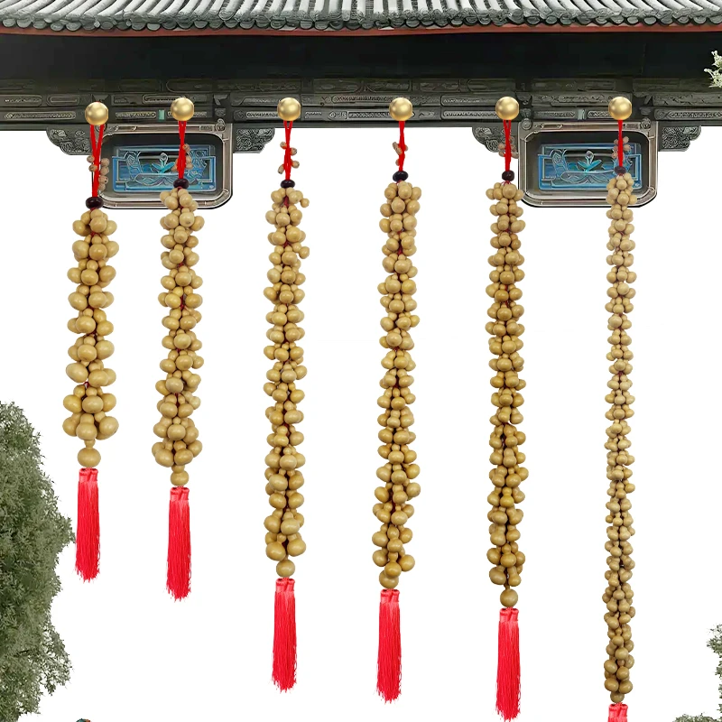 天然小葫芦吉祥如意红绳手工编织小葫芦串