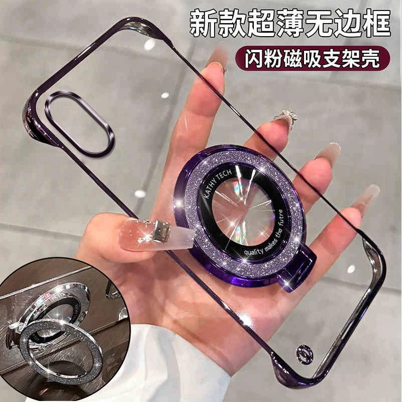 适用iPhone苹果XSMAX手机壳A高品质电镀无边框透明硬壳防摔女新款