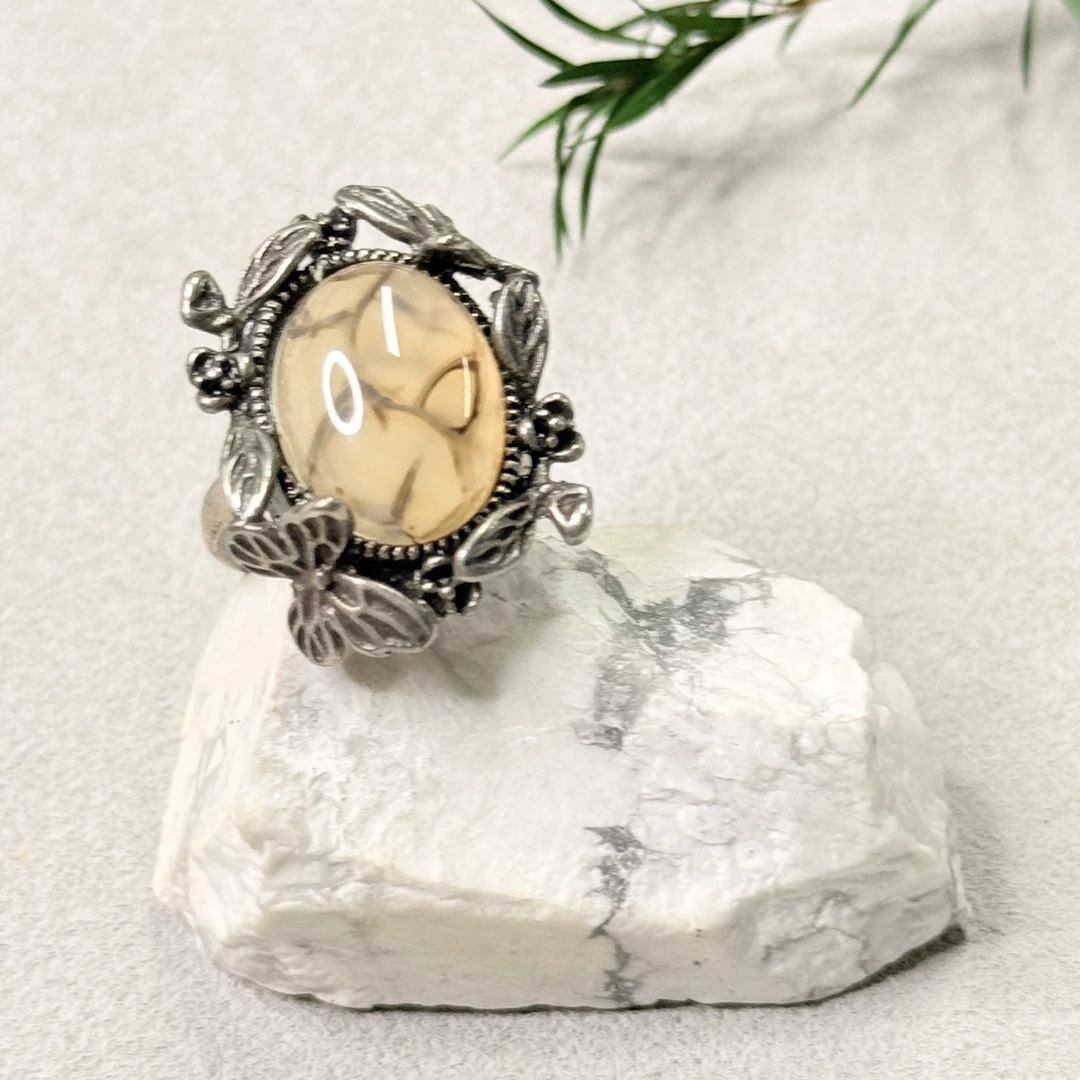 【六六中古】孤品精美玛瑙开口戒指aj5912