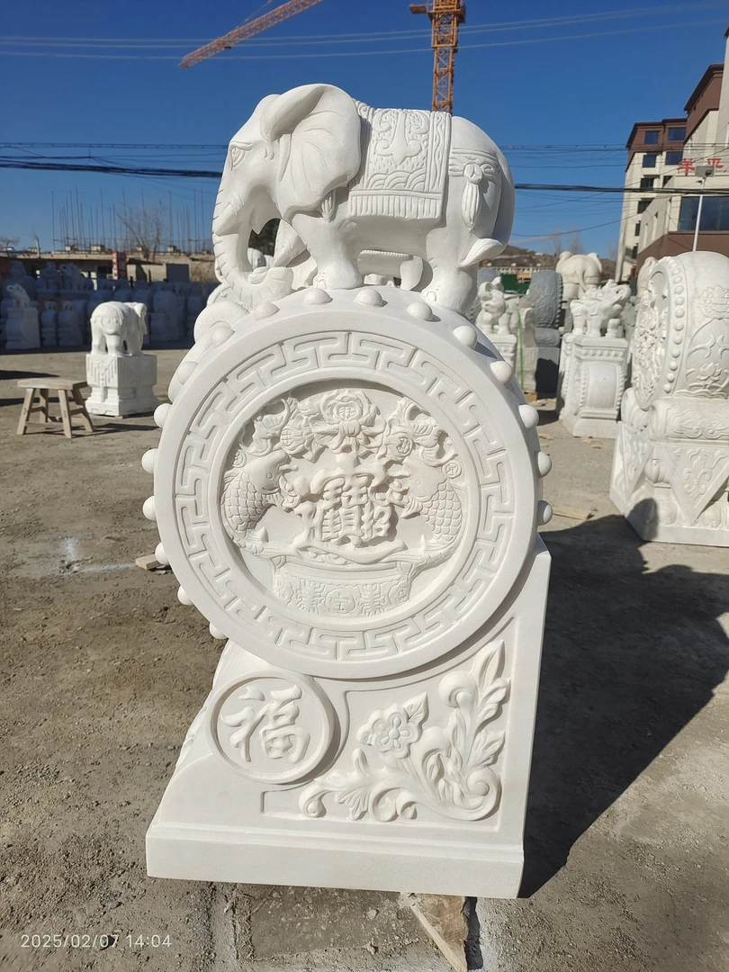 天然汉白玉门墩抱鼓石青石门当户对石鼓庭院商铺酒店精品石雕摆件