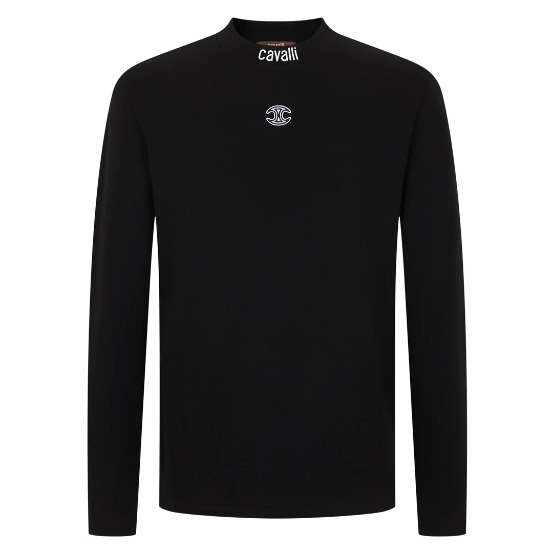 Cavalli Class25秋 长袖T卫衣薄半高领男小标经典极简 RWC532