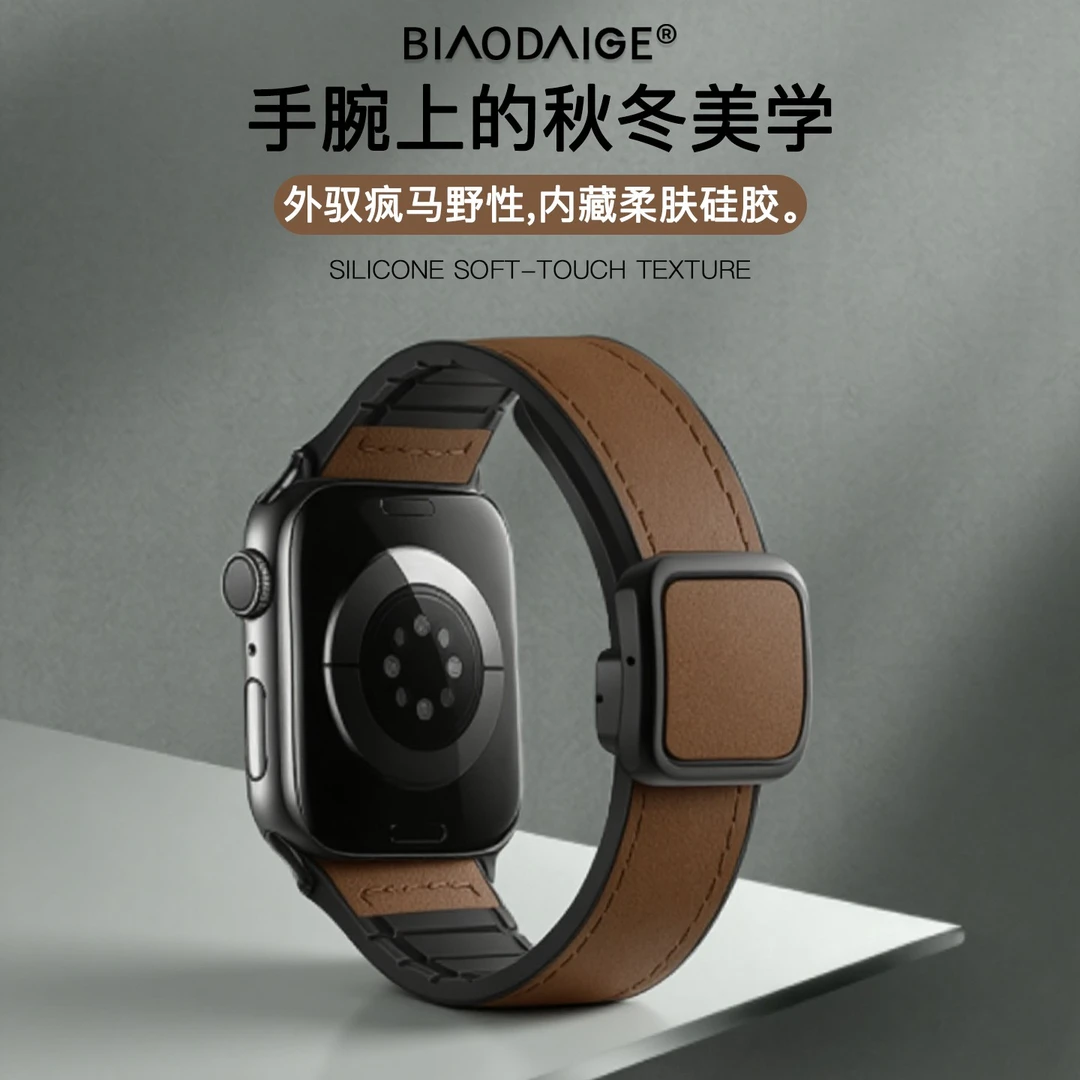 适用于iwatch s11手表apple watchs10S9苹果手表表带真皮S8配件7
