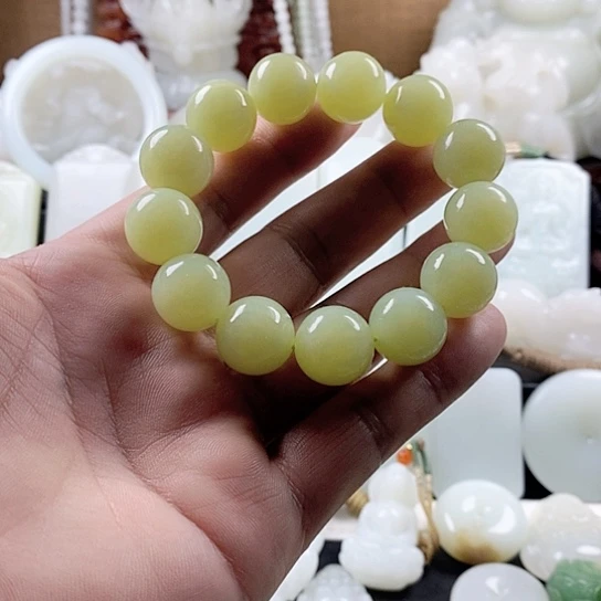 手链未镶嵌和田玉（白玉）