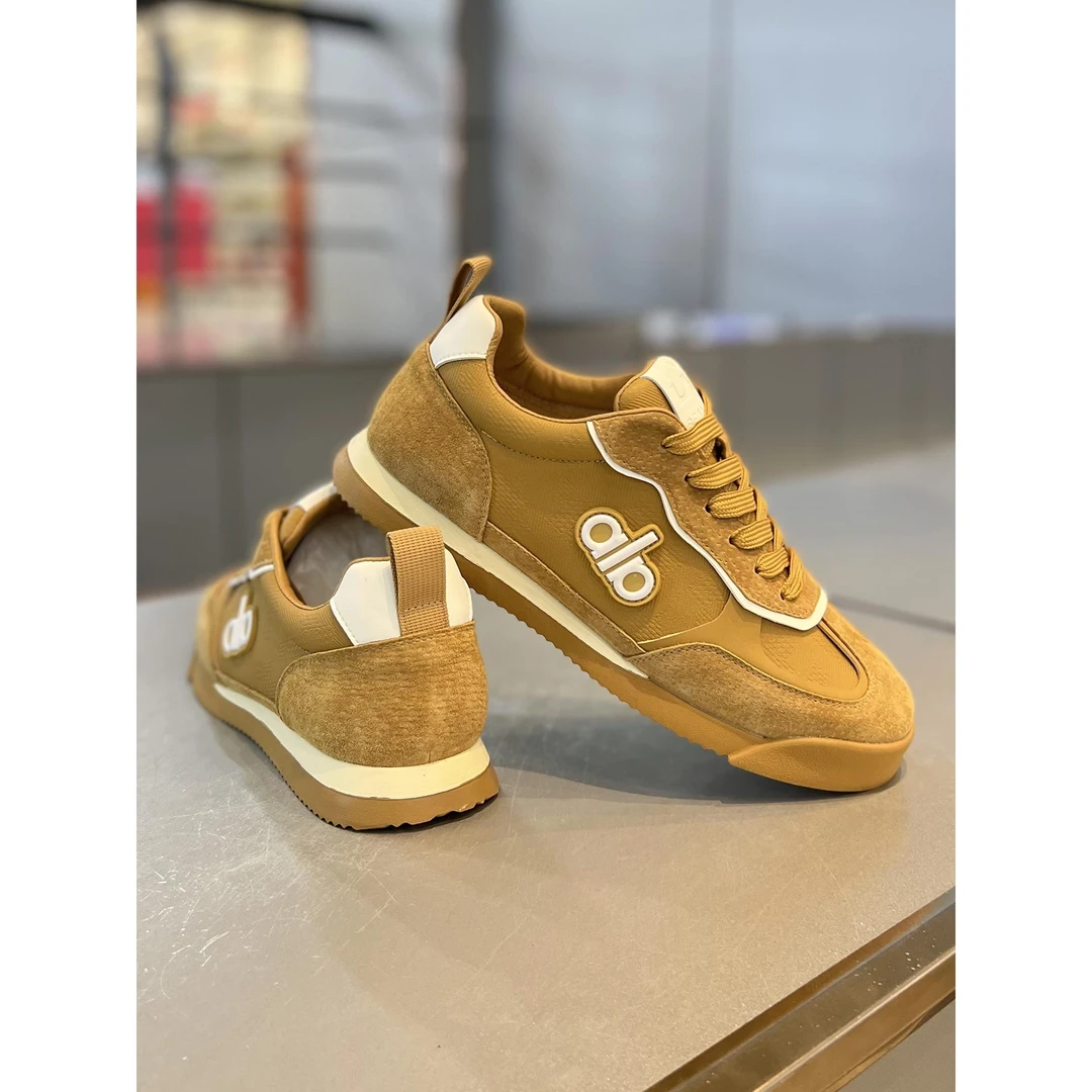 EAEOVNI男鞋年秋季新款皮布拼接款式休闲板鞋防滑耐磨阿甘鞋